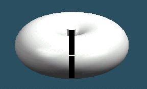Another doughnut variation showing the doughnut mounted on a dipole.